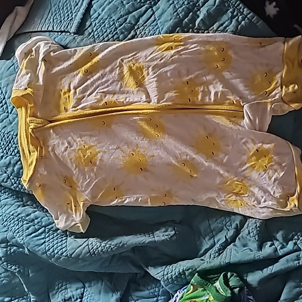 6-12 month yellow sun play little sleepies shorty romper